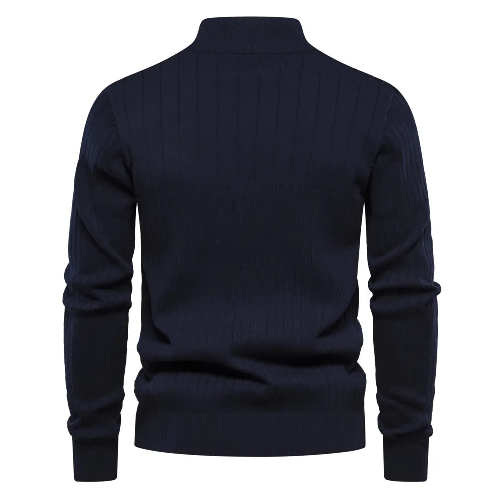 Knitted Zip-Up Sweater for Men