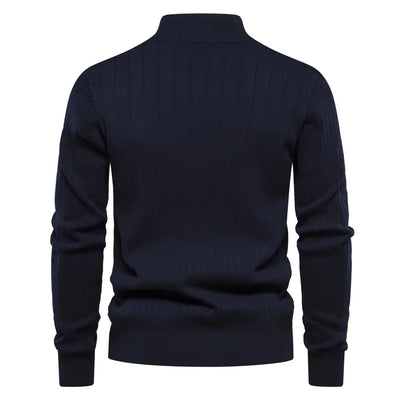 Knitted Zip-Up Sweater for Men