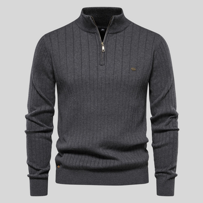 Knitted Zip-Up Sweater for Men