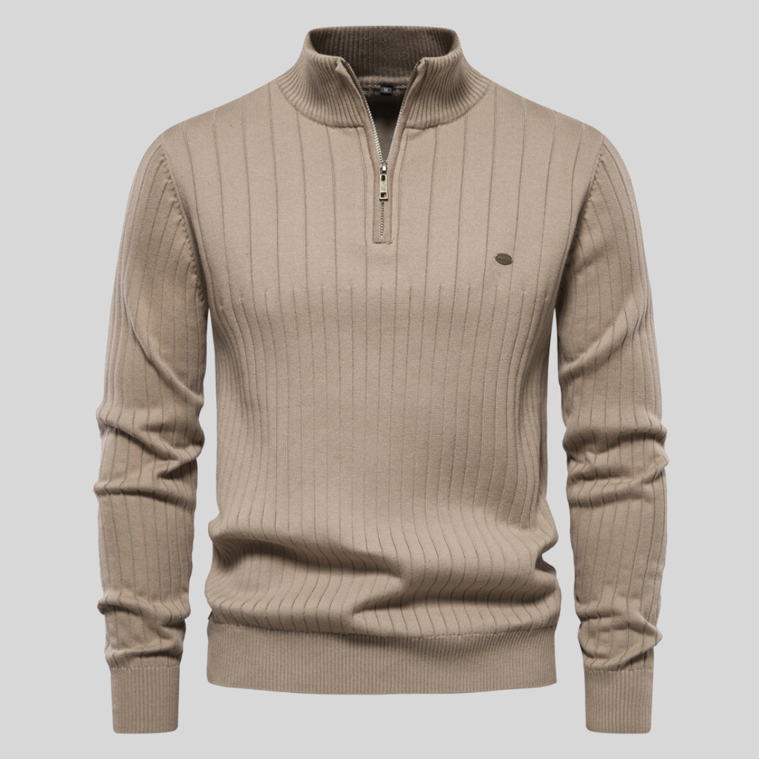 Knitted Zip-Up Sweater for Men