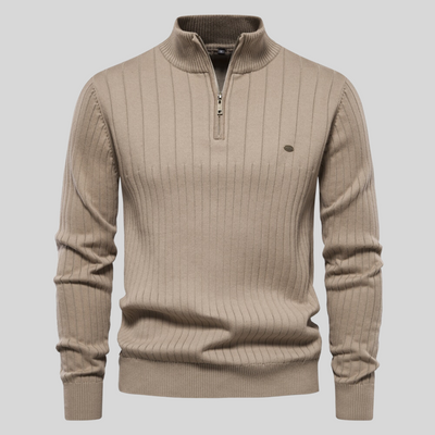 Knitted Zip-Up Sweater for Men