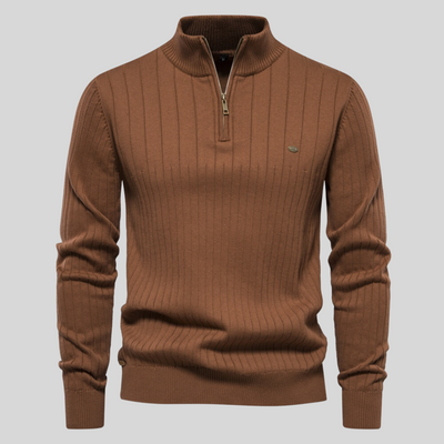 Knitted Zip-Up Sweater for Men