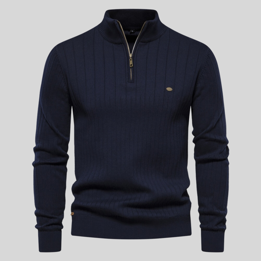 Knitted Zip-Up Sweater for Men