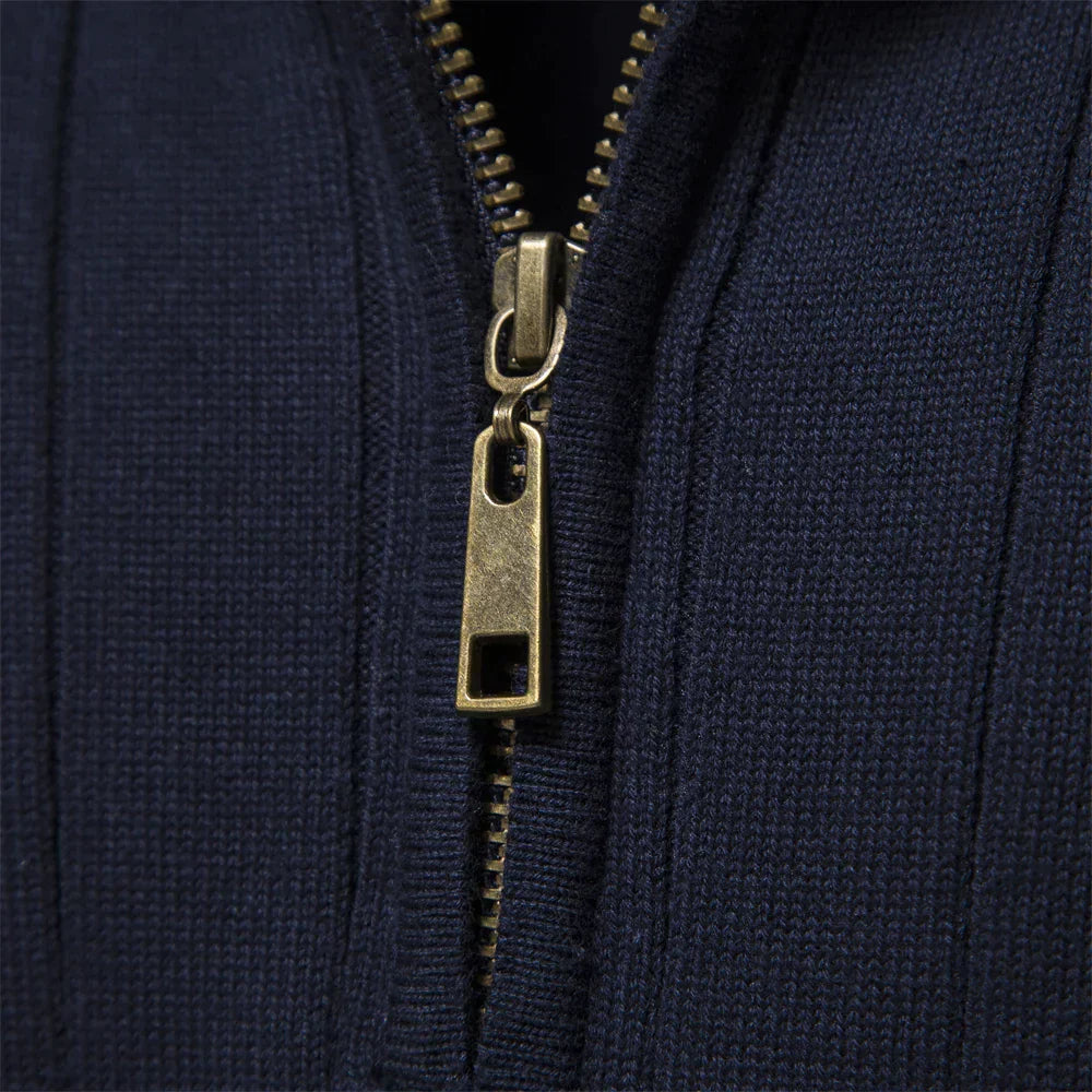 Knitted Zip-Up Sweater for Men