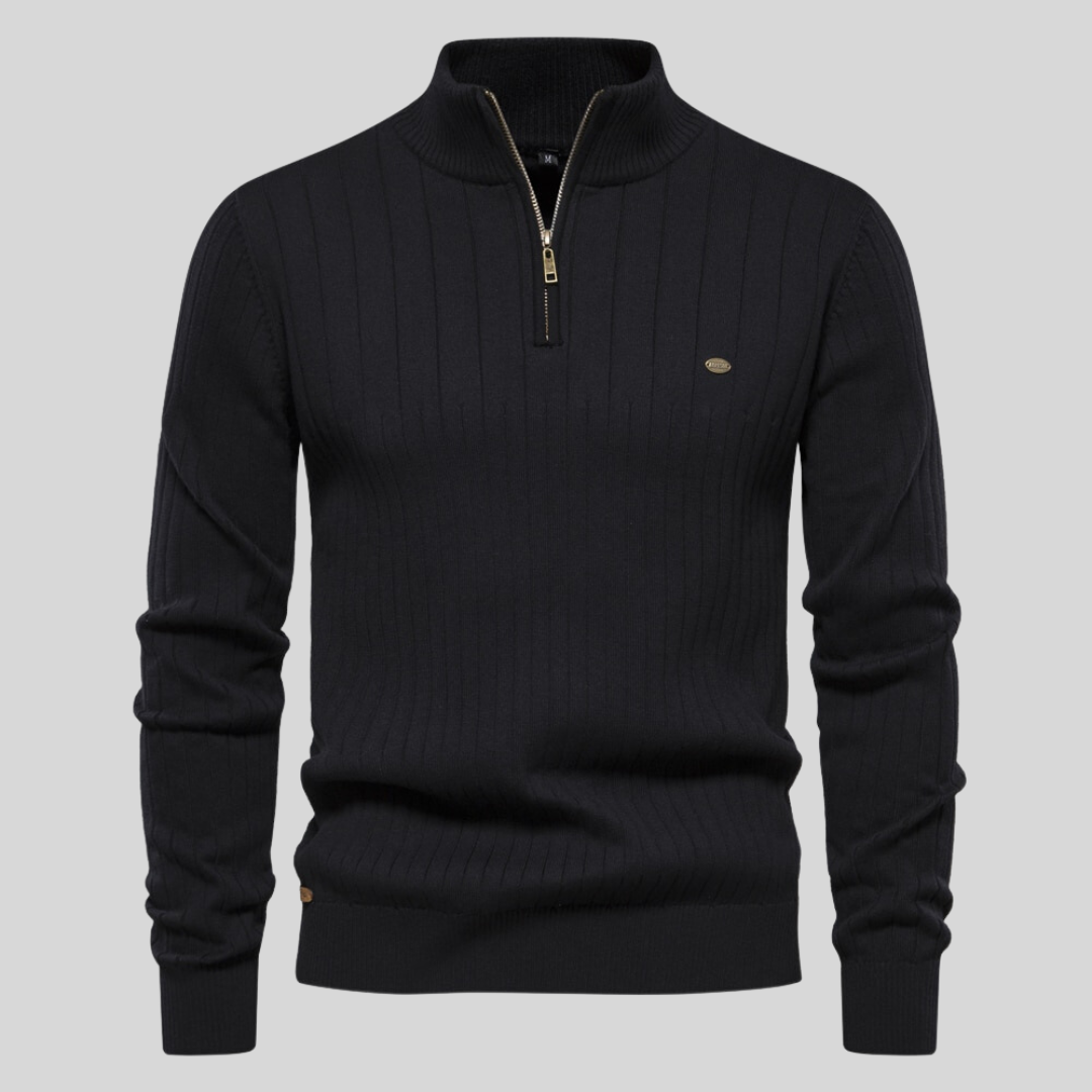 Knitted Zip-Up Sweater for Men