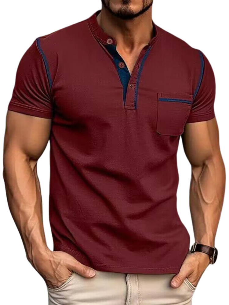 Men's Polo with Henley Collar