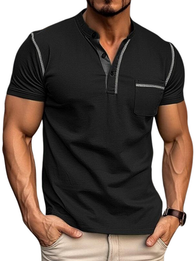 Men's Polo with Henley Collar