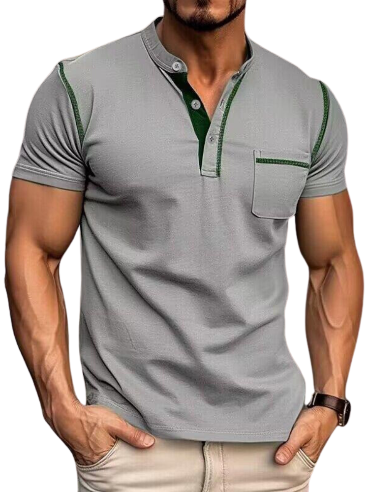 Men's Polo with Henley Collar
