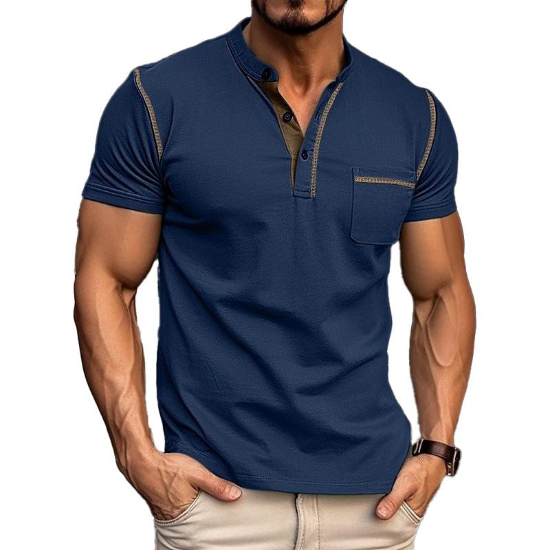 Men's Polo with Henley Collar