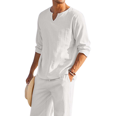 Men's Set | V-Neck Shirt and Matching Pants