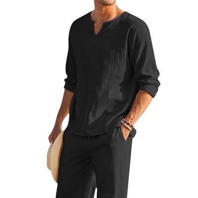Men's Set | V-Neck Shirt and Matching Pants