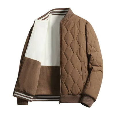 Men's Modern Style Reversible Quilted Bomber Jacket