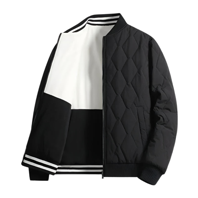 Men's Modern Style Reversible Quilted Bomber Jacket
