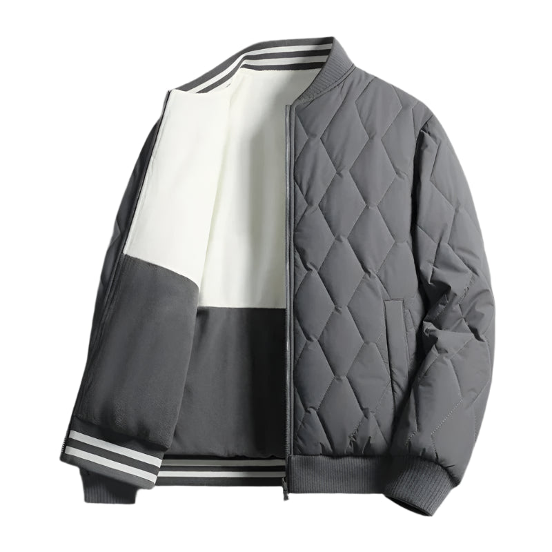 Men's Modern Style Reversible Quilted Bomber Jacket