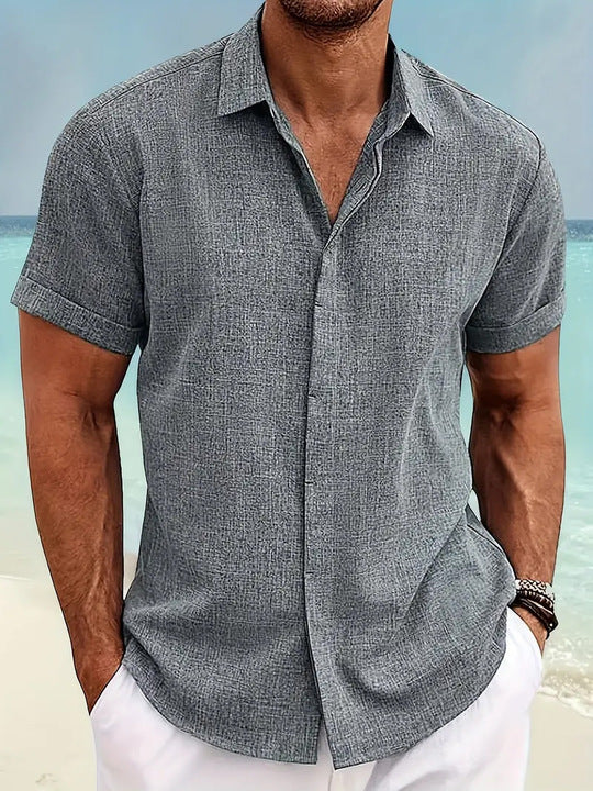Men's short-sleeved casual blouse