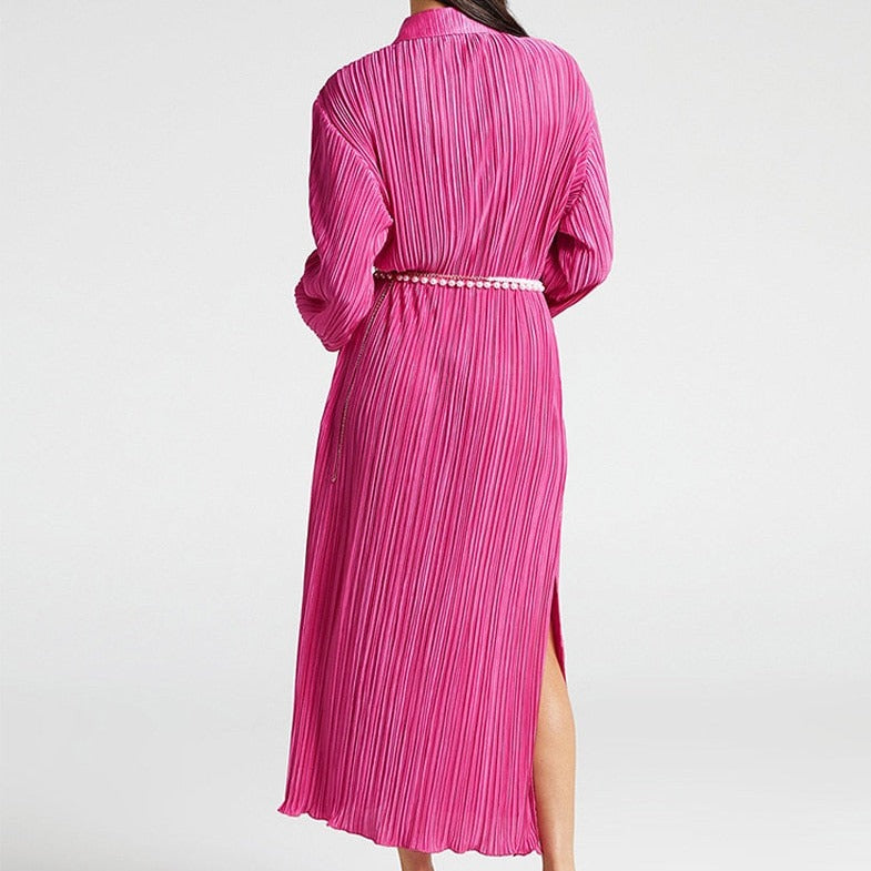 Pleated Long Women's Dress