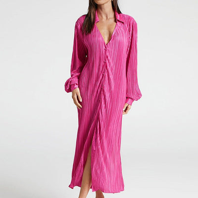 Pleated Long Women's Dress