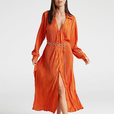 Pleated Long Women's Dress