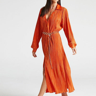 Pleated Long Women's Dress