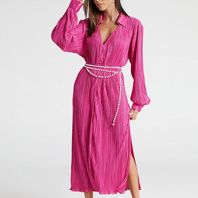 Pleated Long Women's Dress