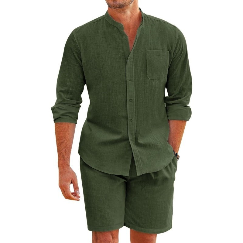 Men's Minimalist Long Sleeve Button Down Set