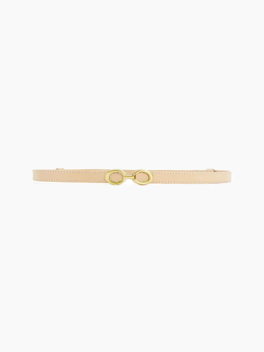Slim Leather Belt with Ring Buckle for Women