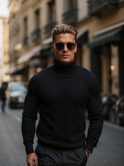 Virgin Wool Turtleneck for Men