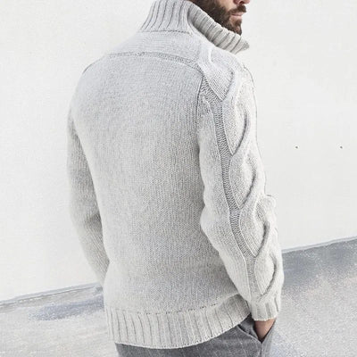Turtleneck Knitted Cardigan for Men