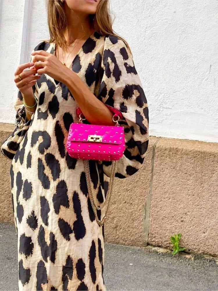 Van Hallen | Casual Leopard Print Dress for Women