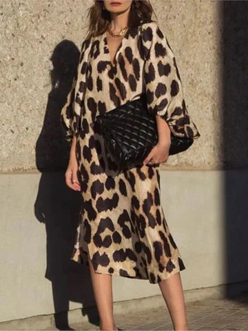 Van Hallen | Casual Leopard Print Dress for Women