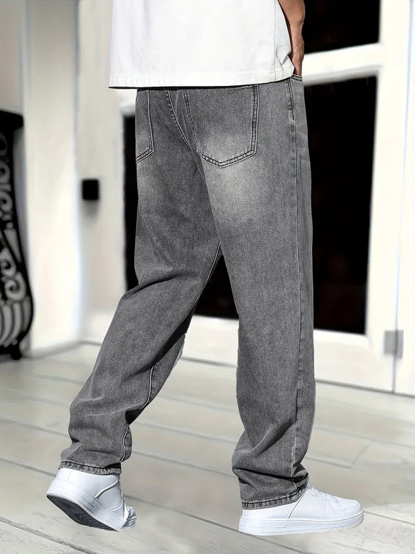 Van Hallen | Classic Straight Fit Washed Denim Pants for Men