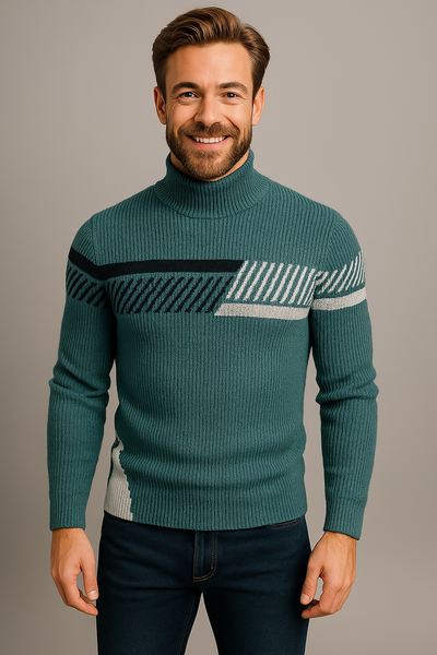 Van Hallen | Modern Design Knitted Turtleneck Sweater for Men