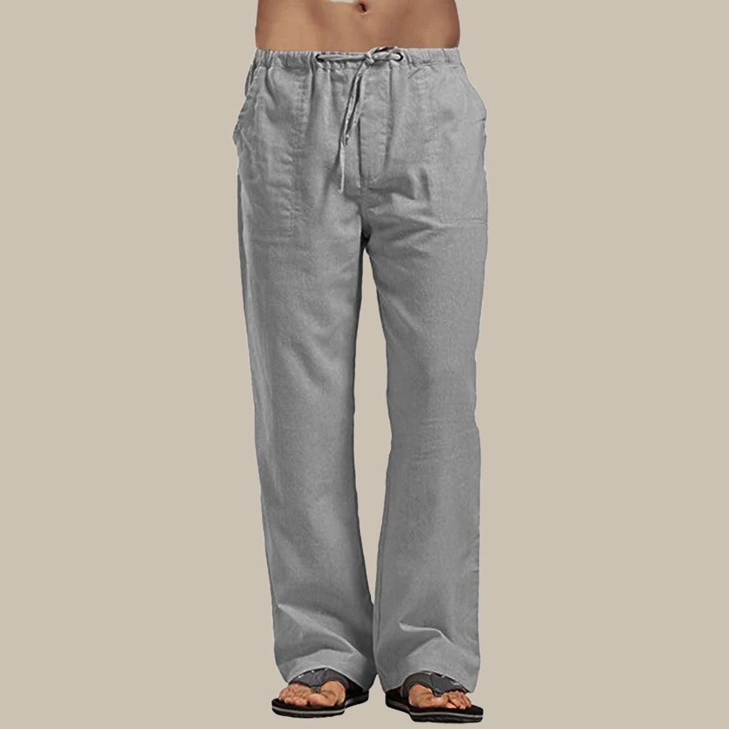 Van Hallen Linen Pants | Summer Linen Loose-fit Long Pants for Men