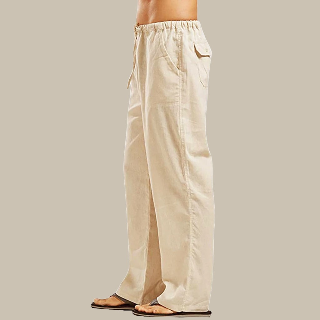 Van Hallen Linen Pants | Summer Linen Loose-fit Long Pants for Men