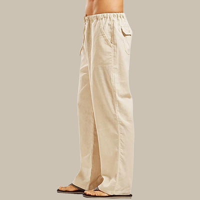 Van Hallen Linen Pants | Summer Linen Loose-fit Long Pants for Men