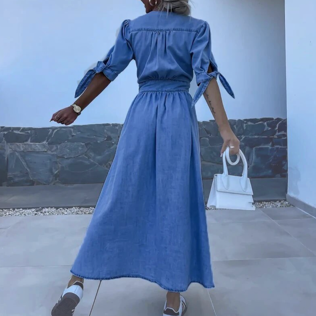Women's Dress with Button Closure