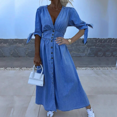 Women's Dress with Button Closure