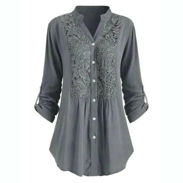 Women's Long blouse with puff sleeves