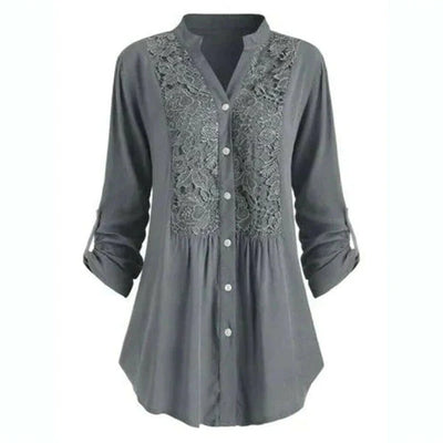 Women's Long blouse with puff sleeves