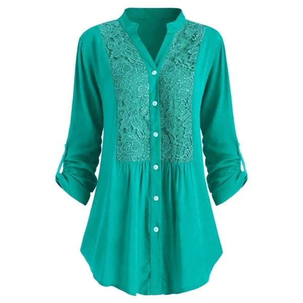 Women's Long blouse with puff sleeves