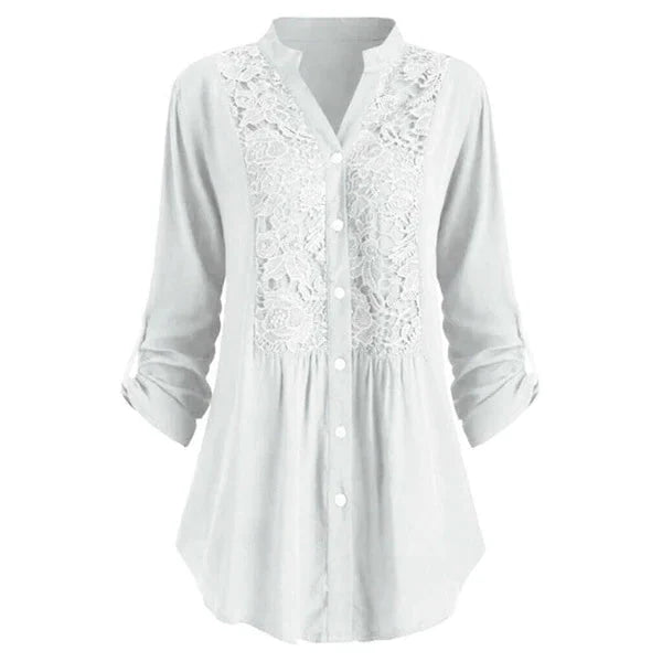 Women's Long blouse with puff sleeves