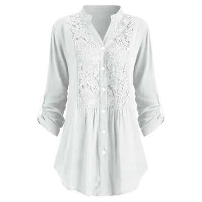 Women's Long blouse with puff sleeves