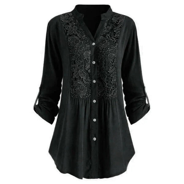 Women's Long blouse with puff sleeves