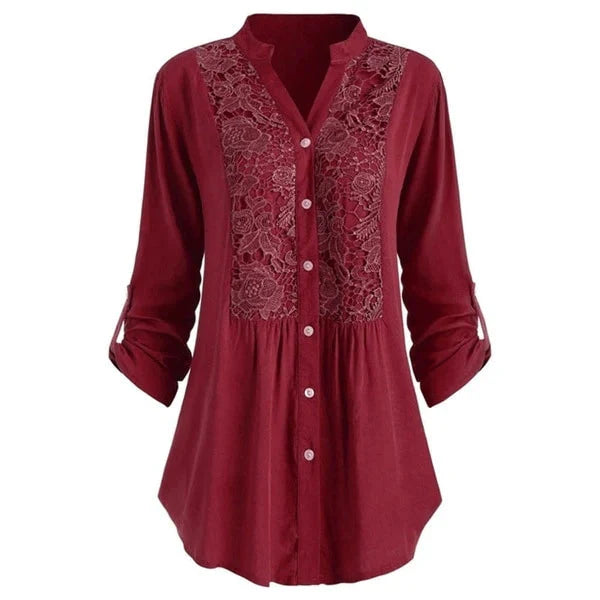 Women's Long blouse with puff sleeves